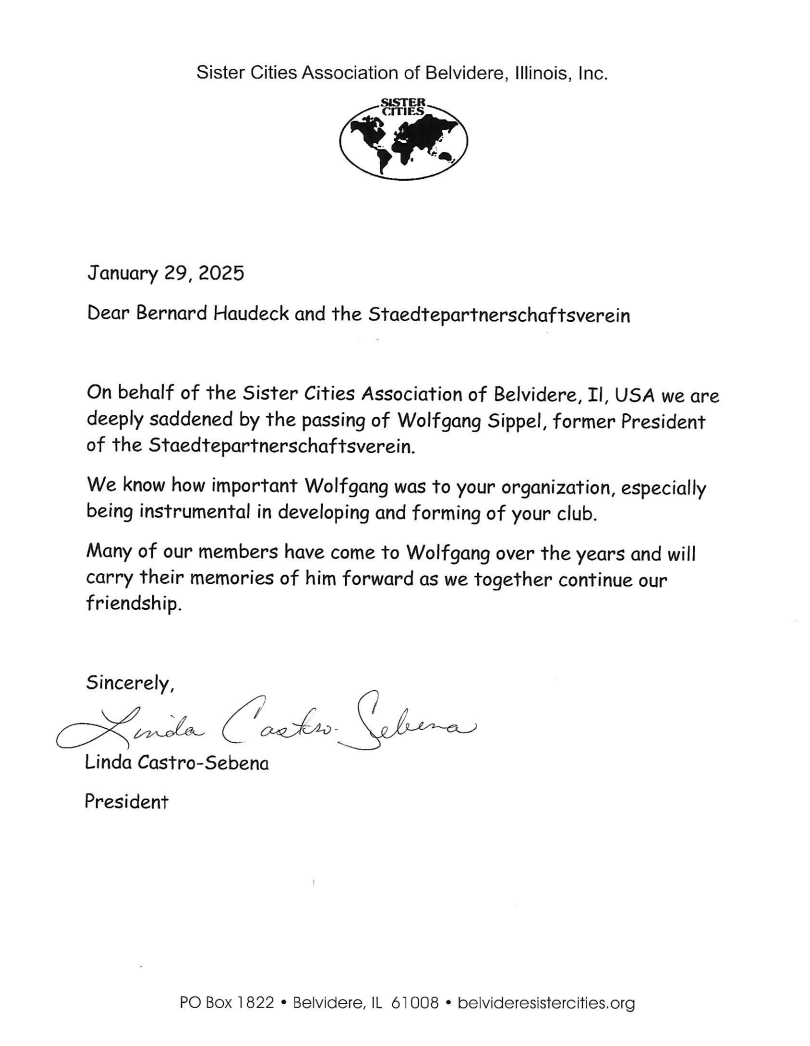 Beileidsbekundung Belvidere